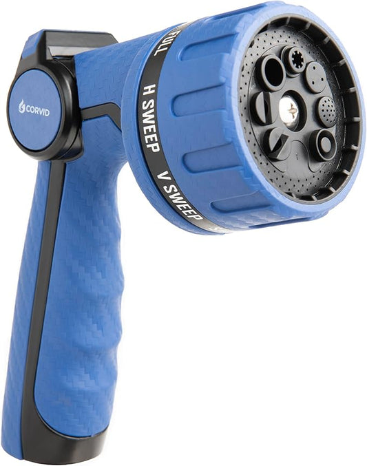 20-Pack Corvid Heavy Duty 8-Pattern Garden Hose Nozzle with Thumb Control, Adjustable High-Pressure Watering Spray Nozzle with Ergonomic Handle - Perfect for Lawn & Garden, Car Wash, Pet Cleaning