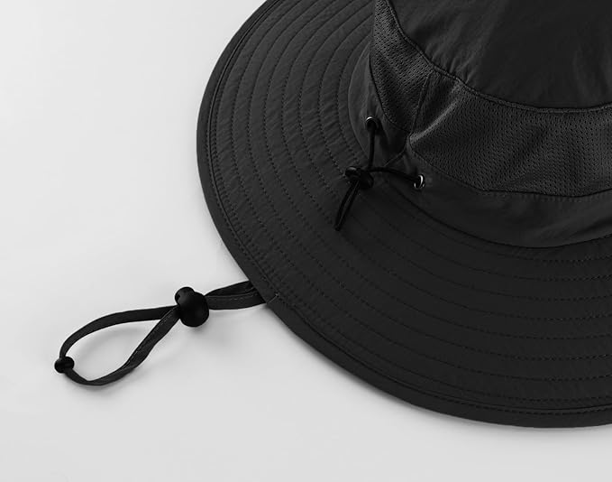 Home Prefer Outdoor UPF50+ Mesh Sun Hat Wide Brim Fishing Hat with Neck Flap Sun Hat for Men Women