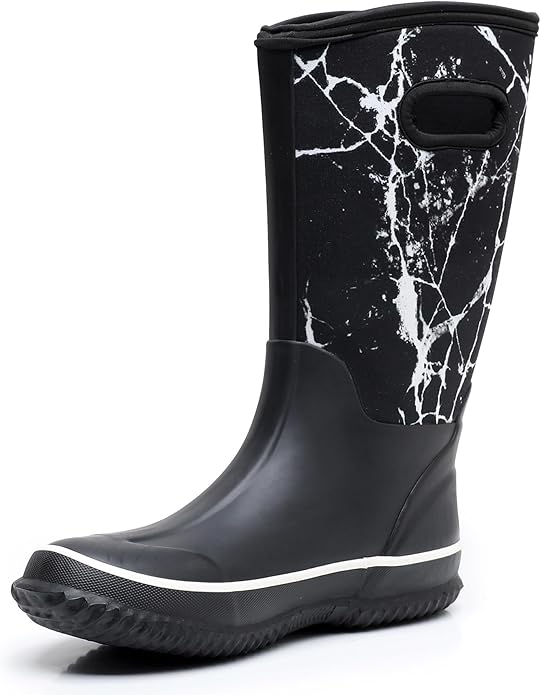 WTW Mid Calf Rain Boots for Women - Waterproof Insulated Neoprene Mud Boots Outdoor Hunting Garden Boots