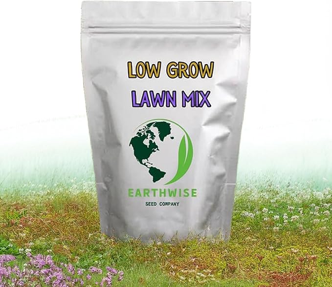 Earthwise Low Grow Alternative Lawn Mix, No Mow Grass Seed, 1/2 lb, Covers 200 sq. ft. Bare or 500 sq. ft. Overseed
