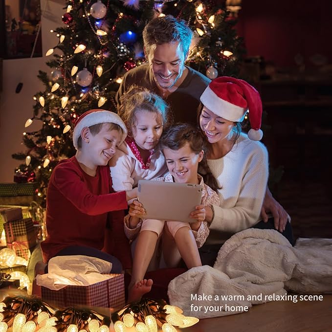 25 Pack C9 Led Replacement Christmas Light Bulb, Warm White C9 Shatterproof Led Bulbs for Indoor Outdoor Decorative String Light, E17 Base