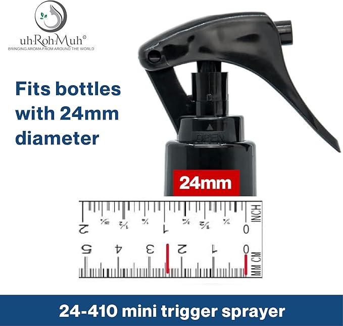 uh*Roh*Muh 24/410 Mini Trigger Sprayer (Pack of 25) White - Smooth Skirt Design, Easy Fit, Adjustable Spray Nozzle - Perfect for DIY, Home, and Garden Use