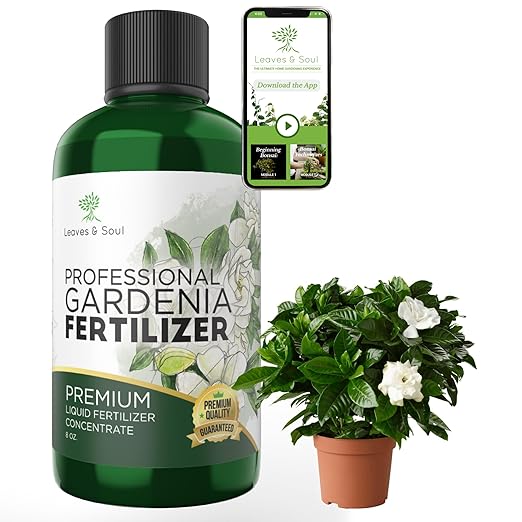 Professional Liquid Gardenia Plant Fertilizer | 3-1-2 Concentrate for Flowering Plants | Multi-Purpose Blend & Gardening Supplies | 8 oz Bottle