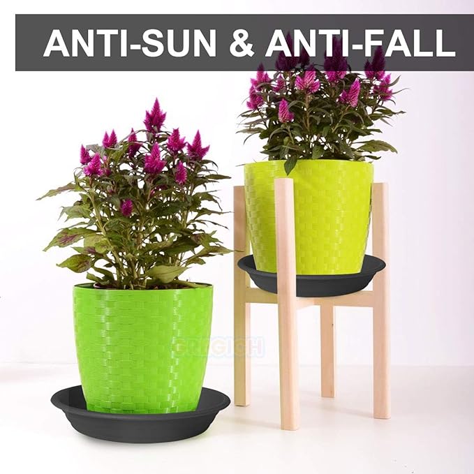 6 Pcs Plastic Plant Saucer Trays 7.5" (5.9" at Base), Single Size, Strong 6 8 10 12 inch Plant Water Catcher Tray for Pots Indoors Planter Drainage Drip Dish Potted Flower Bottom Plate Outdoor