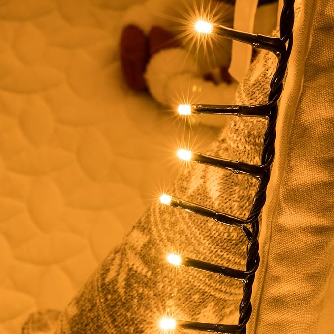 AWQ 500 LED 49ft Christmas Cluster Lights String Lights Decoration for Home Garden Wedding Party Xmas Tree Bedroom Indoor Outdoor Decor (Warm White)