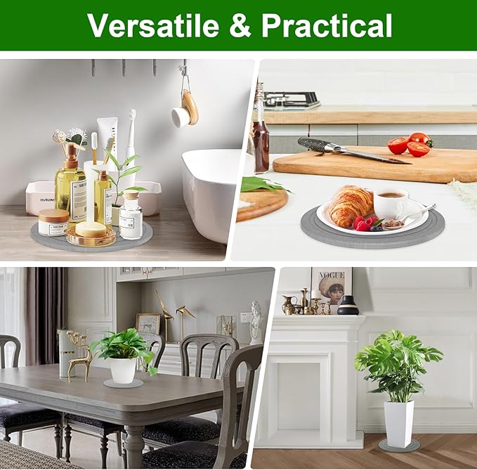 2 Pack of 8 Inch Plant Saucers for Indoors, Diatomaceous Earth Plant Trays for Indoors No Holes, Plant Trays for Pots, Stone Quick Drying Tray Plant Plates to Catch Water Indoor Plants and Absorbent