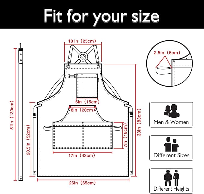 10 Pack Kitchen Aprons, Work Apron, Canvas, Multiple Pockets, Gardening, Painting, BBQ, Artist, Carpenter, Sizes M to XXL, Black