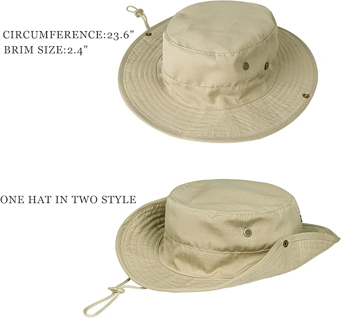 Sun Hats for Men Women Boonie Hat Foldable Fishing Hat UPF 50+ Bucket Hat for Fishing Hiking Garden Safari Beach