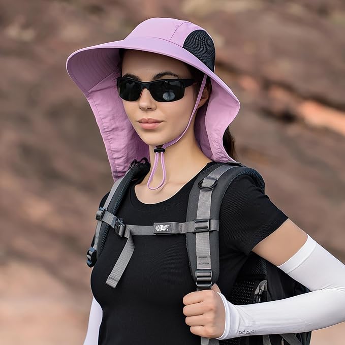 Sun Hat for Men Women with Neck Flap,UPF 50+ UV Protective Hiking Fishing Hats,Wide Brim Sun Hat for Women&Men
