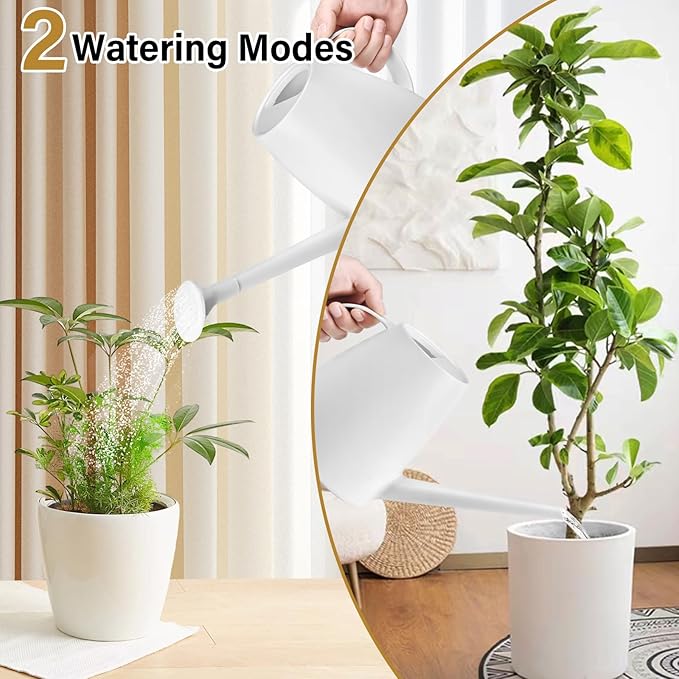 Plant Watering Can - for Home Plant Garden - 1/2 Gallon - White