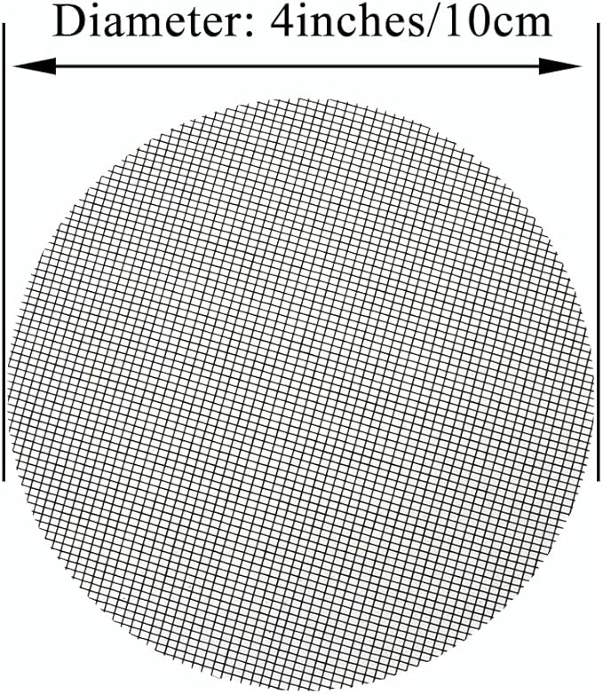 HAHIYO 50PCs 4Inch/10Cm Black Round Glassfibre Flower Pot Hole Mesh Pad Bottom Grid Mat Bonsai Drainage mesh Hole Screens Gasket Prevent Soil Loss Breathable Gasket Drainage Netting for Bonsai