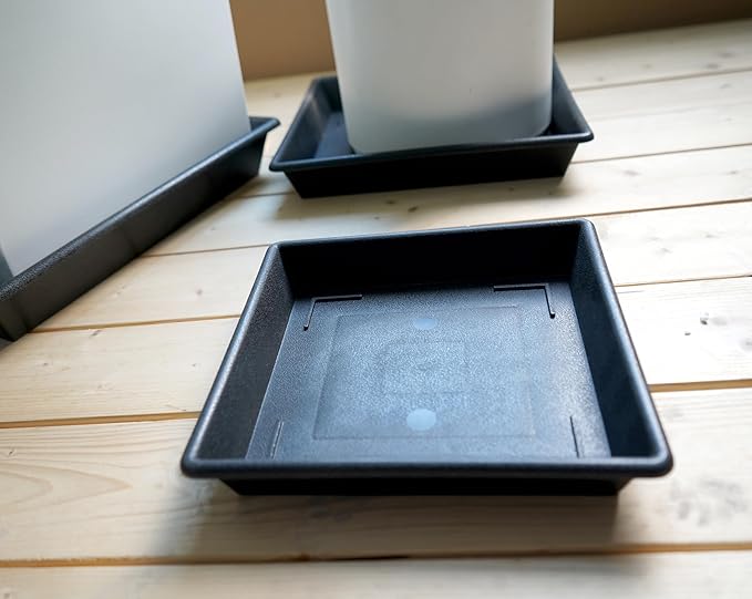 Square Plant Saucer 16 Inch 4 Pack, Plant Stand Plant Trays for Pots Heavy Duty Plastic Plant Saucers for Indoors Outdoors, Flower Pot No Holes Terracotta Plant Lover Gardening Gifts