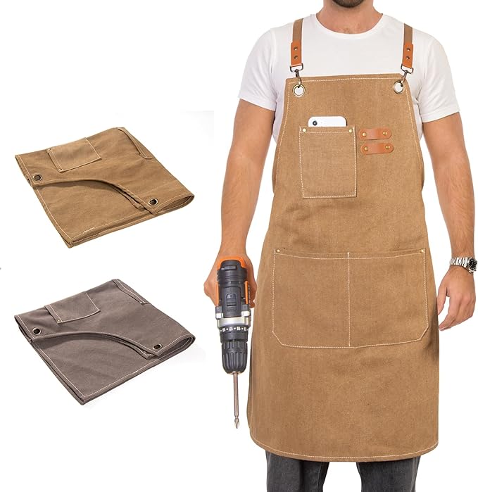 Woodworking Apron Heavy Wax Canvas Work Apron