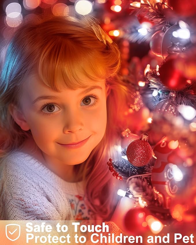 LED Christmas Mini String Lights, 14 Feet 50LEDs F5 Red White Mini Lights, Connectable Christmas Tree Lights for Wreath Garland Holiday Party Wedding Outdoor Indoor Christmas Decoration, Green Wire