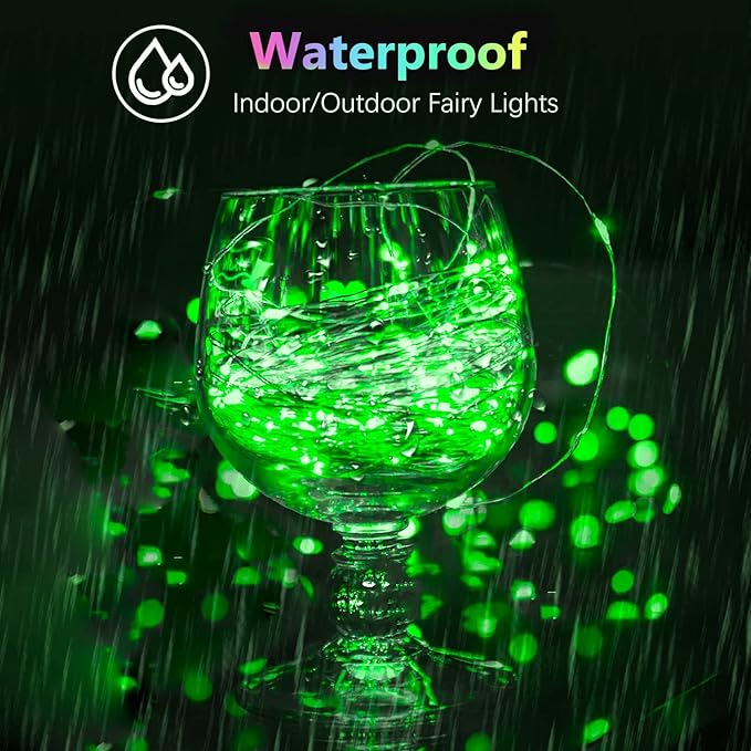 4 Pack 20FT 60LED Christmas Battery Operated Fairy Lights with Timer, Waterproof Battery String Lights Outdoor Indoor, Battery Twinkle Lights for Bedroom Wedding Birthday Party Christmas (Green)
