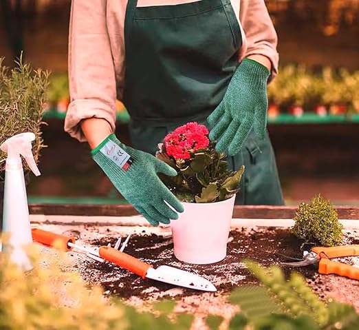 Cut Resistant Gloves, 2 Pairs of Food Grade Cut Resistant Gloves, Cutting Gloves for Kitchen, Oyster Shucking, Fish Fillet Processing, Carving Wood and Gardening(Large-Green)