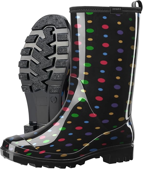 HISEA Women's Rain Boots Waterproof Mid Calf Garden Boots for Women