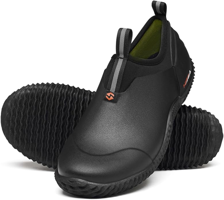 HISEA Waterproof Garden Shoes for Women Neoprene Slip-On Rubber Rain Footwear Short Ankle Booties
