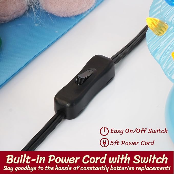 Lakumu 16.5" Table Top Christmas Tree, Hand Painted Resin Christmas Tree with Lights, Pre-lit Xmas Tree Decor Lighted Tabletop Decoration with Multicolored LED Bulbs, Ceramic-Like Finish, Blue