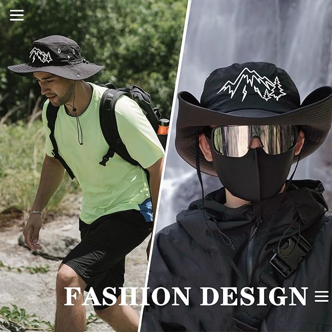 Bucket Hats for Men Sun Hats Bucket Fishing Hat for Men Wide Brim Cowboy Hiking Hat for Mens