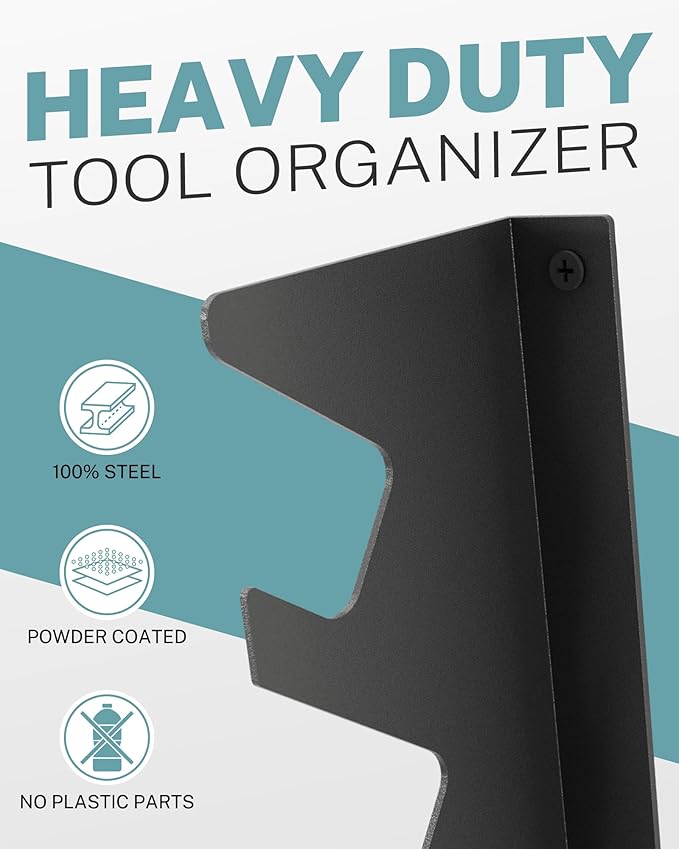 Garage Tool Organizer Wall Mount, Shed Yard Tool Organizer for Garage, Horizontal Organization Tool Racks for Walls, Shovels and Rakes, 3FT