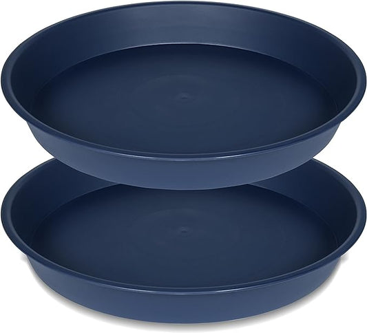 2 Pack of Bird Bath Bowl 12", 1.6" Depth, 10 12 inch Birdbath Bowls Dish Only for The Garden, Large Plant Saucer (12", Blue)