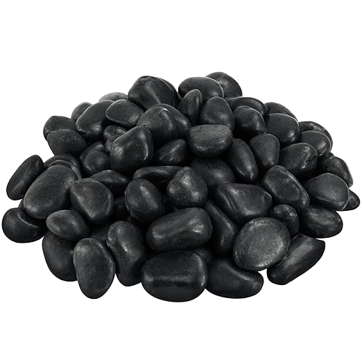 1-2 Inch River Rocks for Landscaping, 20lbs Big Black Pebbles, Hand-Picked Premium Stones for Garden Design, Fish Tank, Flower Pots