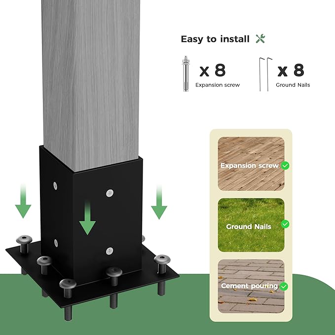 10' x 13' Wood Pergola Outdoor, Wooden Pergola Grape with Stable Structure for Climbing Plant Support, Painted Wood Frame for Garden Porch Beach with Expansion Screws Included, Grey