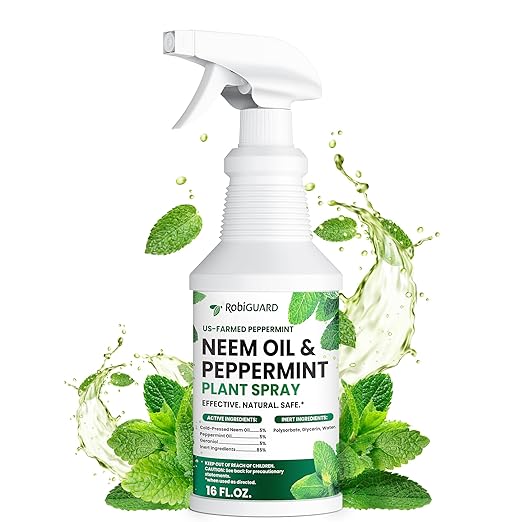 Neem Oil Spray for Plants & Peppermint Spray, 16oz | All-Natural Cold-Pressed Neem Oil for Indoor and Outdoor | Easy to Use