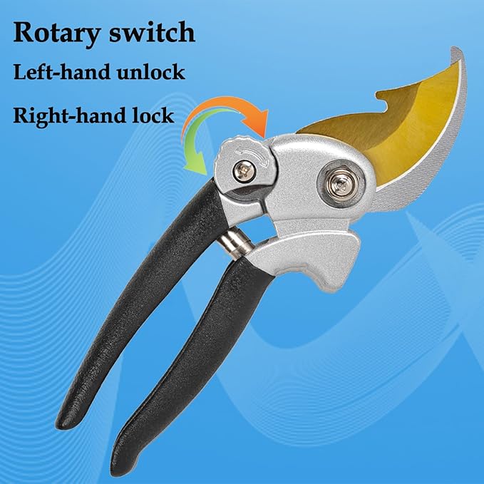 Ultra Sharp Germany Titanium Steel Pruning Shears - Cuts 3X Easier, Weak Hand Arthritis Snips, Rust-Resistant, Effortlessly 1-Inch Cut Capacity Garden Scissors, Ergonomic Handle (gt-o3, 1)