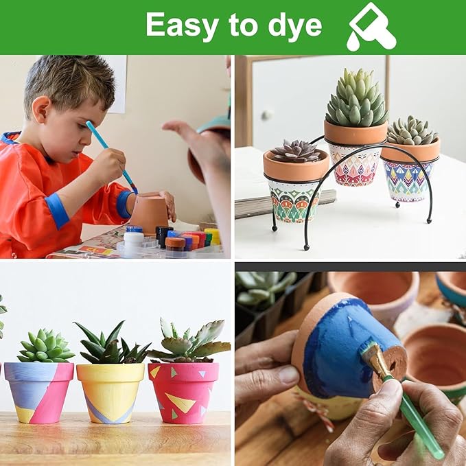 24 Pack 3 Inch Terracotta Pots, Mini Clay Pots with Drainage Holes,Cactus Flower Nursery Terra Cotta Pot for Indoor/Outdoor Succulent Plants, Crafts, Wedding Favor