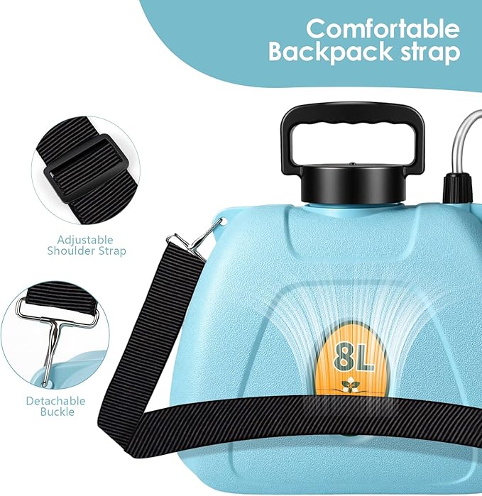 2 Gallon Battery Powered Garden Sprayer,2025 Upgraded Electric Weed Sprayer with 3 Adjustable Speed, Battery Indicator,Rechargeable Retractable Wand with Adjustable Shoulder Strap for Lawn,Garden,Yard