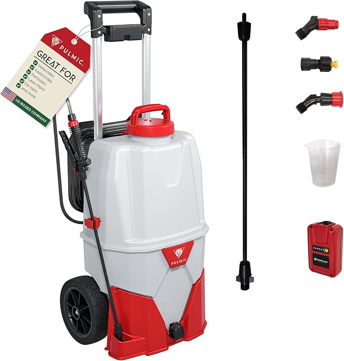 Electric Sprayer for The Application of agrochemical Products. 3 speeds. 35L. 4 bar. up to 7 Hours of Autonomy. Removable Lithium Battery. Includes Accessories (9.25 Gal Cart Sprayer)