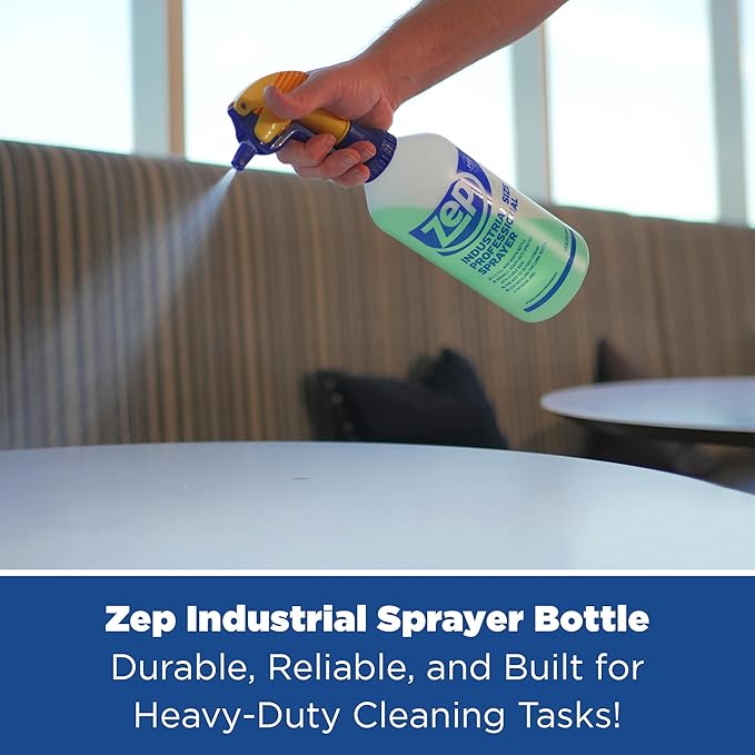 Zep Industrial Sprayer Bottle - 48 Ounces (Case of 8) C32810 - Up to 30 Foot Spray, Adjustable Nozzle