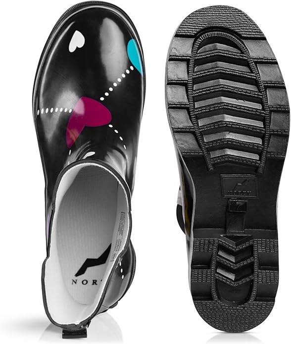 NORTY - Womens Ankle Rain Boots - Ladies Waterproof Winter Spring Garden Boot runs ½ size large