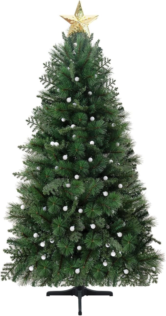 Evangeline 4.5ft Rotating Christmas Tree with Star Projector, 444 Branch Tips, 150 Warm Lights and Rotating Base, 33" Wide Realistic Traditional Christmas Tree with Lights by Naomi Home