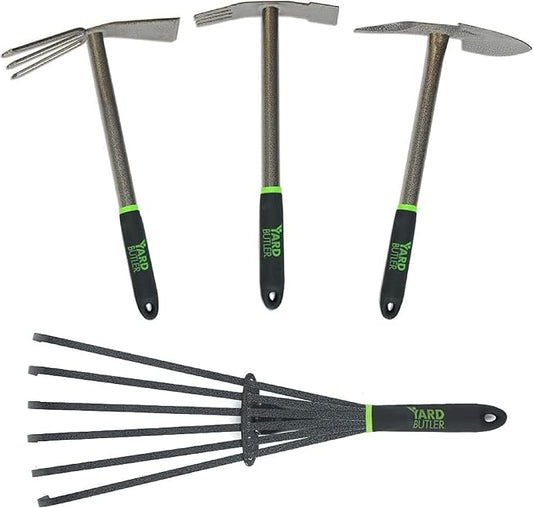 Yard Butler Terra Garden Hand Tools - Weeding Hand Tiller Tool for Efficient Gardening - Weed Remover Tool for Lawn & Garden Care - Durable Gardening Accessory, Variety Bundle