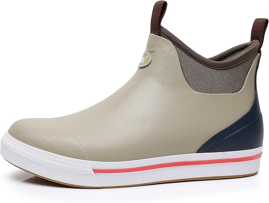 WTW Unisex Rain Boots for Men and Women Waterproof Rubber Fishing Deck Boots Neoprene Boots Slip on Ankle Garden Shoes