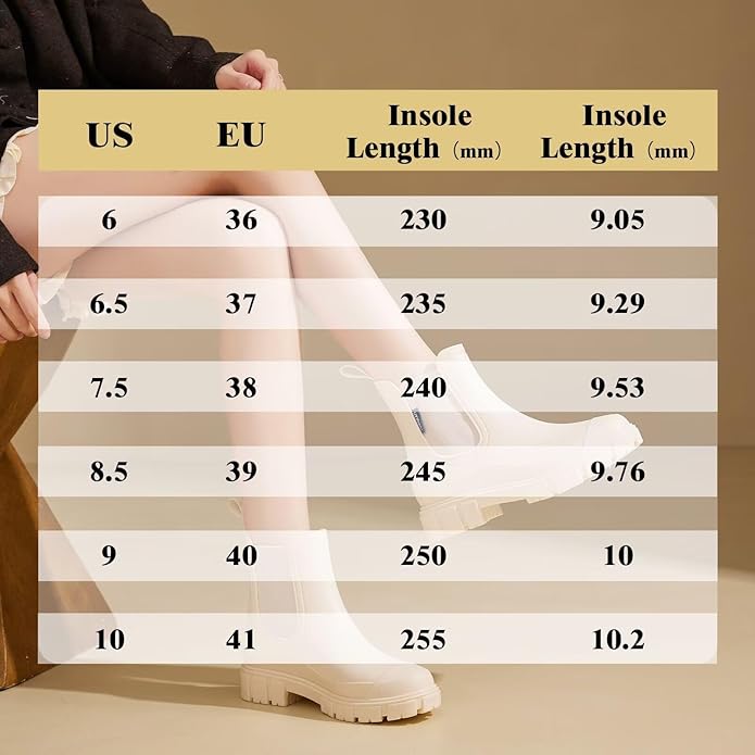 Short Rain Boots Women Waterproof Ankle Rainboots Fashion Chelsea Boots Non-Slip Garden Shoes for Outdoor Work Booties