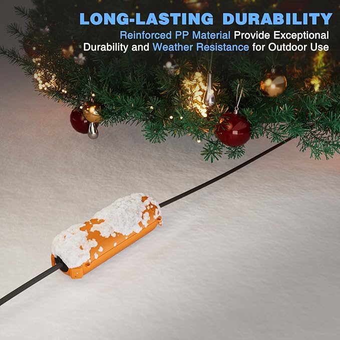 Flemoon [3 Pack] Outdoor Extension Cord Safety Cover with Waterproof Seal, Weatherproof Electrical Connection Box to Protect Outdoor Outlet, Plug, Socket, Christmas Holiday Decoration Light, Orange
