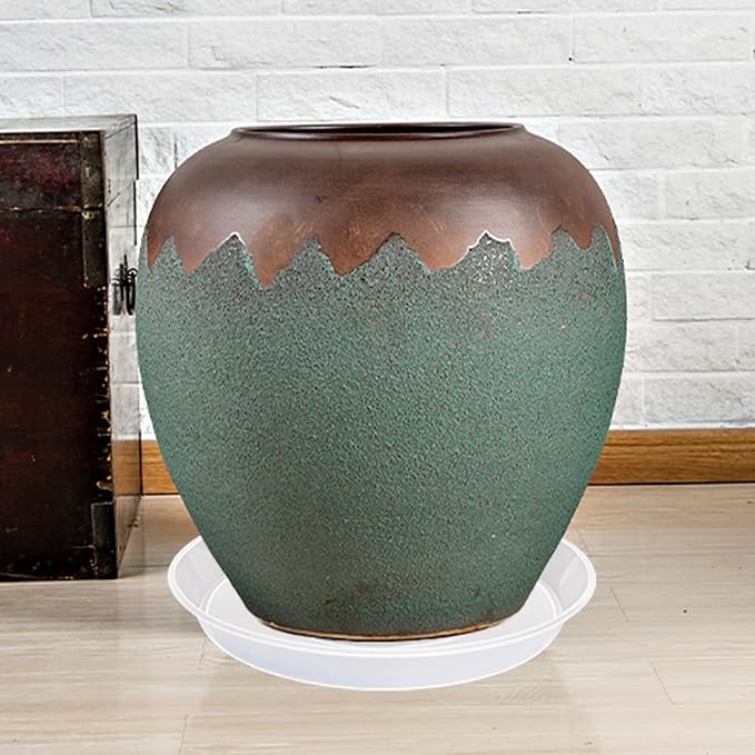 6 8 10 inch Clear Plant Saucer, Heavy Sturdy Plastic Planter Trays Pot Tray for Indoor Outdoor, Plant Water Plate Drip Trays for Pots, 12 Pcs