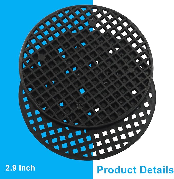 20pcs Plant Drainage Mesh Pads - 2.9 Inch Round Plastic Grid Mat, Breathable Soil Guard for Potted Plants, Bonsai (Black)