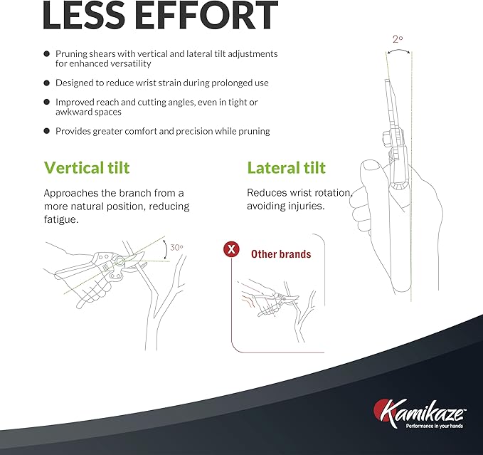 EZ Kut Kamikaze Force Bypass Pruning Shears Heavy Duty - Best Pruners for Gardening and Gifts for Women and Men - Gardening Hand Tools with a since 1988