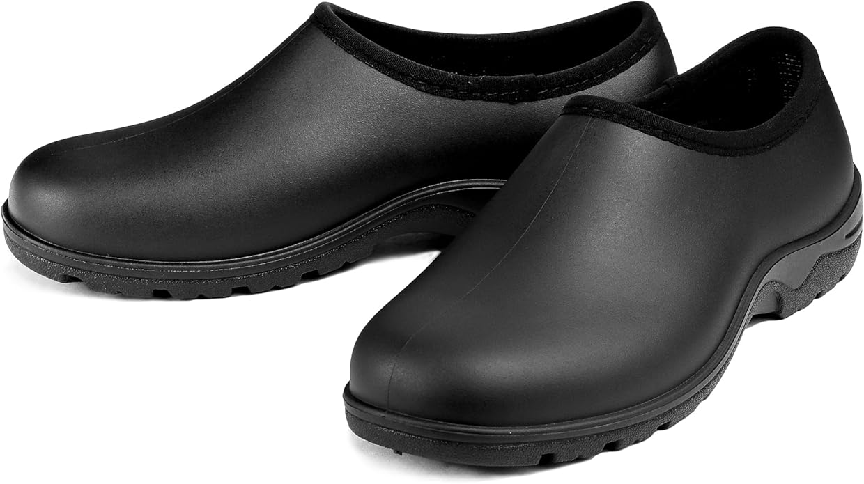 DKSUKO Waterproof Garden Shoe for Women Outdoor Slip-On Rain Boots Short Ankle Work Shoes and Garden Clogs with Comfort Insole
