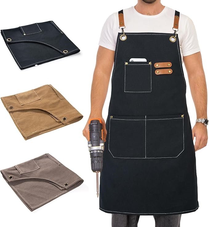 Woodworking Apron Heavy Wax Canvas Work Apron