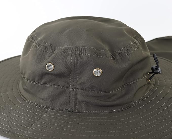 Home Prefer UPF50 Mens Sun Hat with Neck Flap Quick Dry UV Protection Cap Womens Wide Brim Fishing Hat Neck Flap Beach Garden