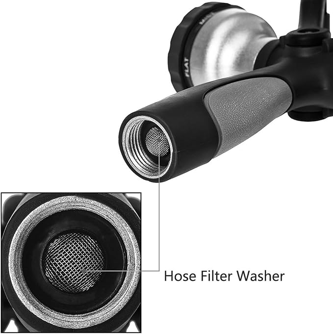 GREEN MOUNT New Patent Garden Hose Nozzle, Heavy Duty Water Nozzle, High Pressure Fireman Style Nozzle with Ergonomic Handle to Water Lawn and Garden, Black