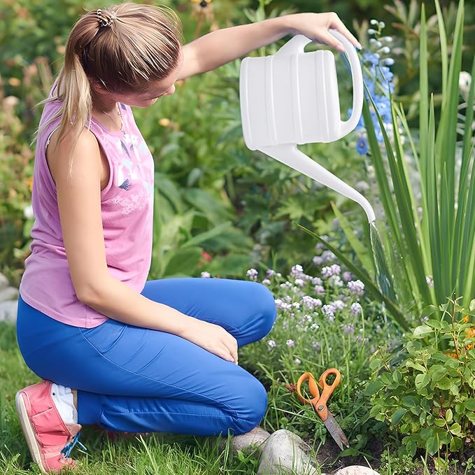 Watering Can - for Indoor Plant Garden - 1/3 Gallon - White