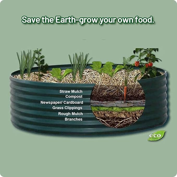 Olle Metal Raised Garden Bed Easy Quick Setup Metal Garden Bed 32" Tall, 12-in-1 for Growing Flowers Herbs DIY Gardening, Sage Green 32" Tall