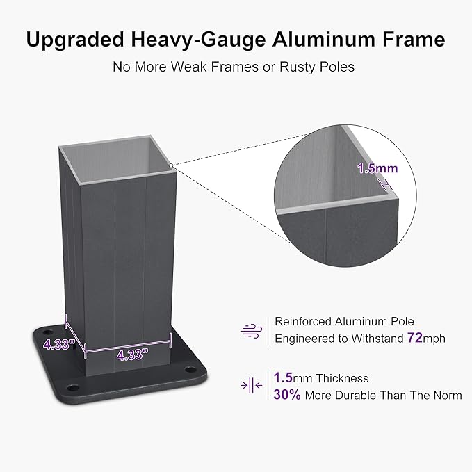 PURPLE LEAF Louvered Pergola 12' x 16' Outdoor Aluminum Pergola with Hidden Drainage System and White Adjustable Sun Shade Roof Patio Hardtop Large Pergolas for Patio Dining Lounge Poolside Fire Pit